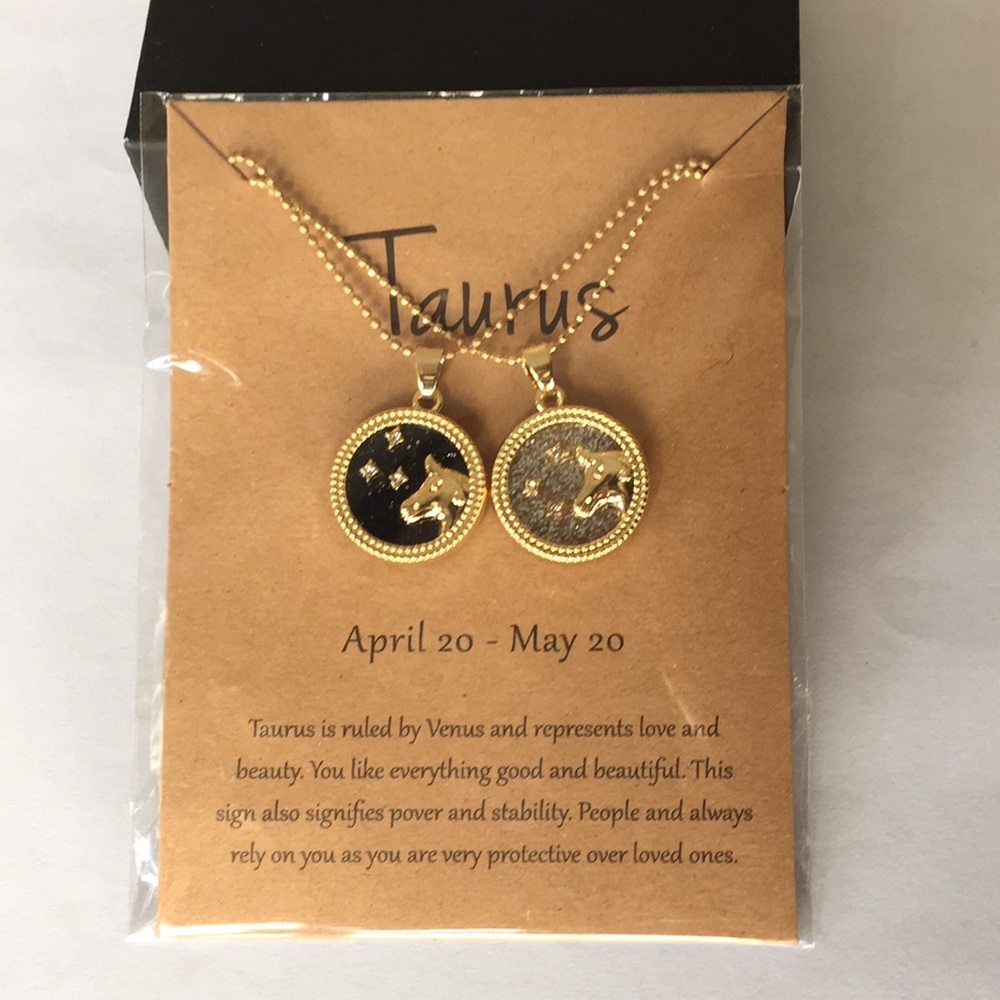 🍏50% OFF/3+...♉ Zodiac Taurus double chain necklace set